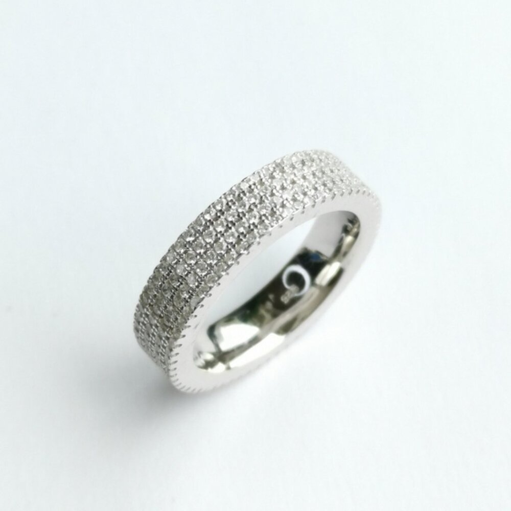 Premium eternity band ring in CZ Sterling Silver size 6